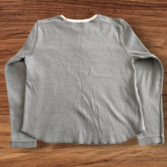 Abercrombie & Fitch Tee Vintage Y2K Short Gray 3/4 Sleeve Grunge Streetwear /L - Picture 5 of 7